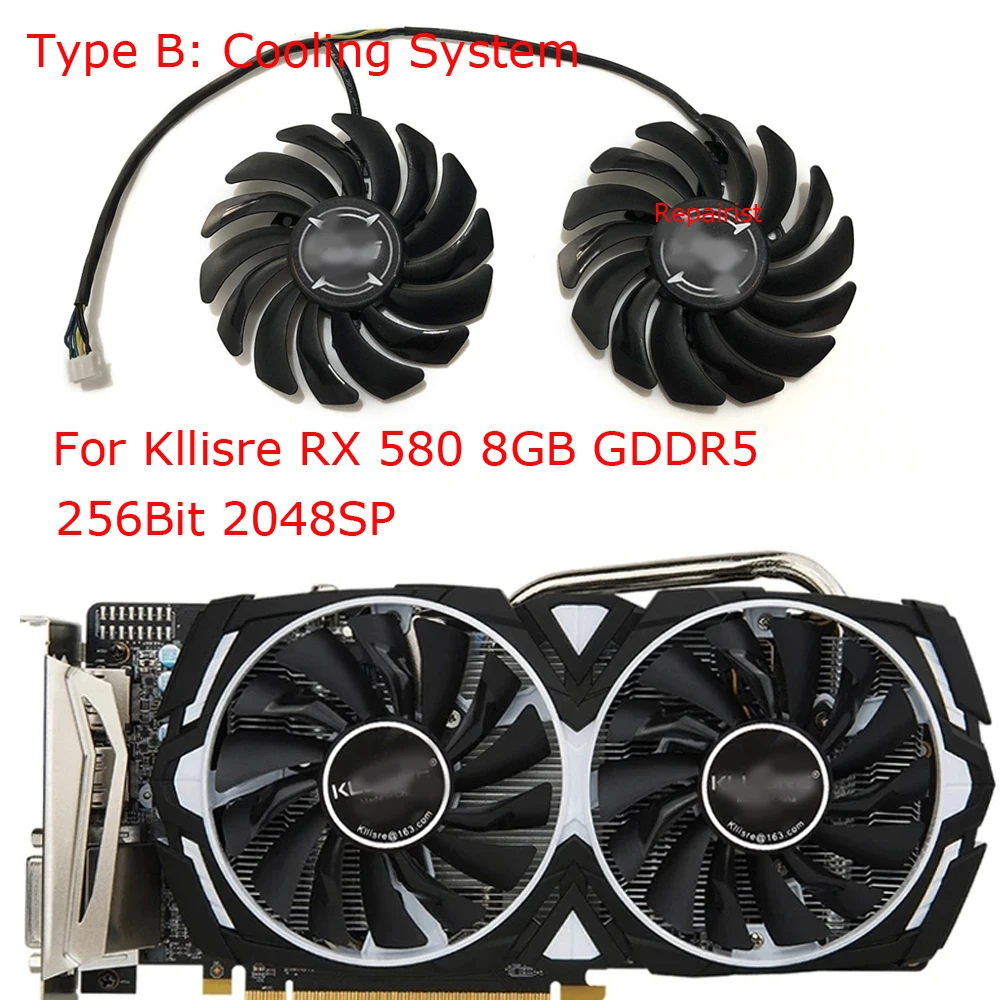 Rx 580 8Gb 2048Sp Gpu - 2 teile/satz,vga gpu Kühler, Grafikkarten Lüfter,
